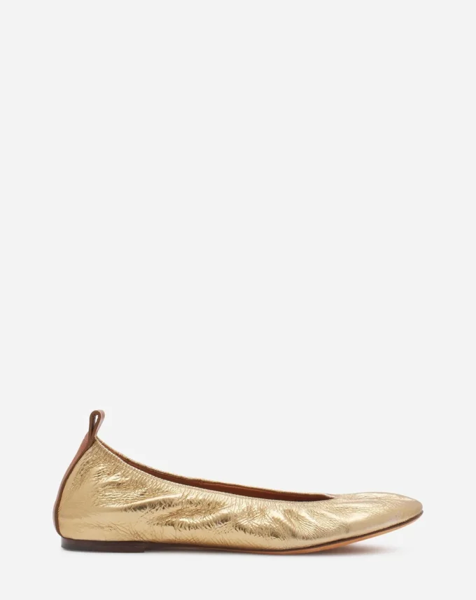 Die Ballerina-Ballerinas aus Metallic-Leder Die Ballerina-Ballerinas aus Metallic-Leder