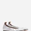 Die Ballerina-Ballerinas aus Metallic-Leder Die Ballerina-Ballerinas aus Metallic-Leder