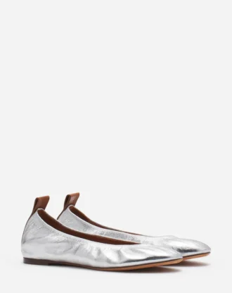 Die Ballerina-Ballerinas aus Metallic-Leder