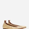 Die Ballerina-Ballerinas aus Metallic-Leder Die Ballerina-Ballerinas aus Metallic-Leder