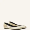 Die Ballerina-Ballerinas aus Metallic-Leder Die Ballerina-Ballerinas aus Metallic-Leder