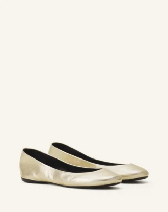 Die Ballerina-Ballerinas aus Metallic-Leder