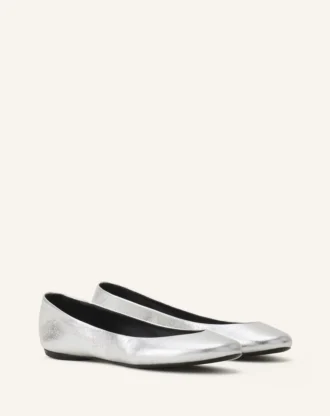 Die Ballerina-Ballerinas aus Metallic-Leder