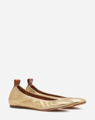 Die Ballerina-Ballerinas aus Metallic-Leder