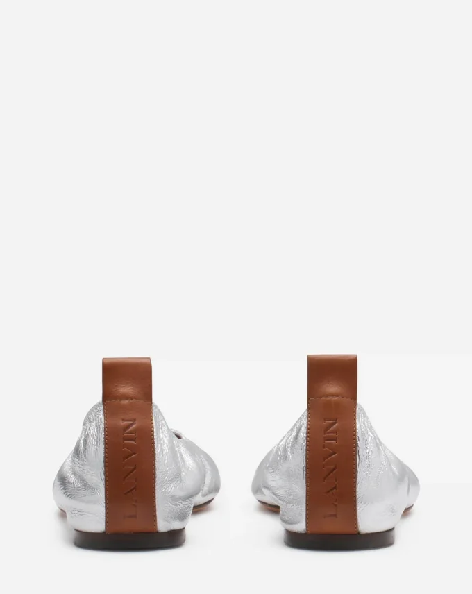 Die Ballerina-Ballerinas aus Metallic-Leder Die Ballerina-Ballerinas aus Metallic-Leder