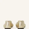 Die Ballerina-Ballerinas aus Metallic-Leder Die Ballerina-Ballerinas aus Metallic-Leder