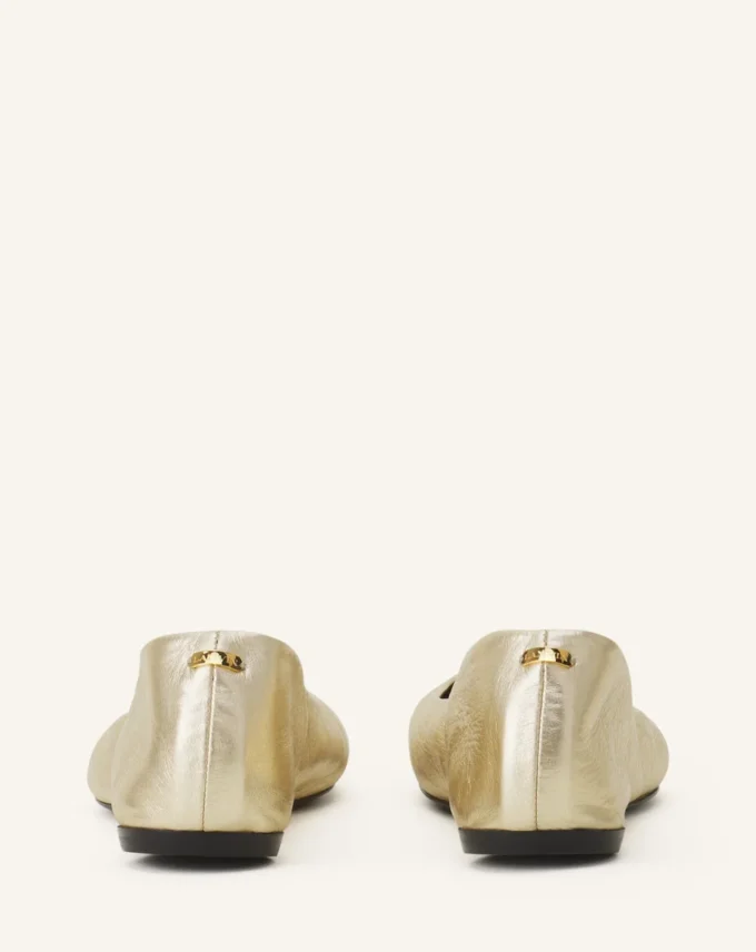 Die Ballerina-Ballerinas aus Metallic-Leder Die Ballerina-Ballerinas aus Metallic-Leder