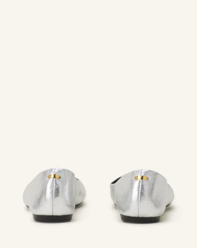 Die Ballerina-Ballerinas aus Metallic-Leder Die Ballerina-Ballerinas aus Metallic-Leder