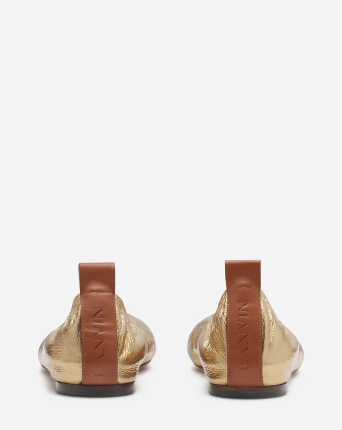 Die Ballerina-Ballerinas aus Metallic-Leder Die Ballerina-Ballerinas aus Metallic-Leder