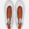 Die Ballerina-Ballerinas aus Metallic-Leder Die Ballerina-Ballerinas aus Metallic-Leder