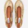 Die Ballerina-Ballerinas aus Metallic-Leder Die Ballerina-Ballerinas aus Metallic-Leder