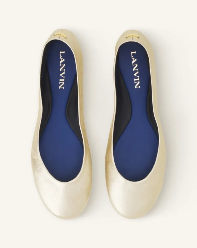 Die Ballerina-Ballerinas aus Metallic-Leder Die Ballerina-Ballerinas aus Metallic-Leder