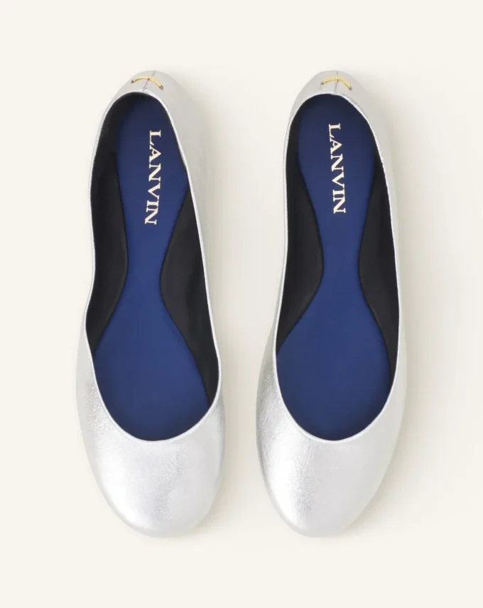 Die Ballerina-Ballerinas aus Metallic-Leder Die Ballerina-Ballerinas aus Metallic-Leder