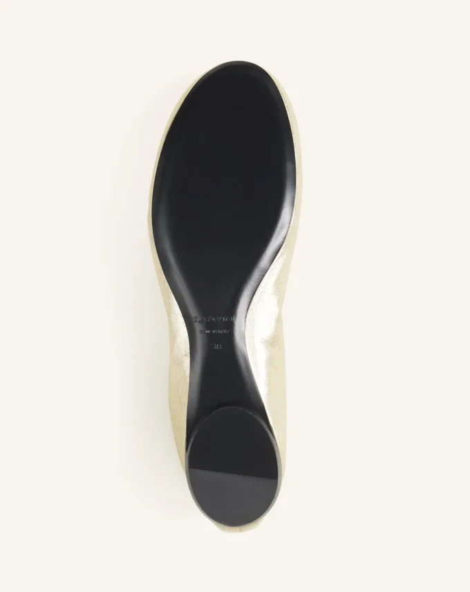 Die Ballerina-Ballerinas aus Metallic-Leder Die Ballerina-Ballerinas aus Metallic-Leder