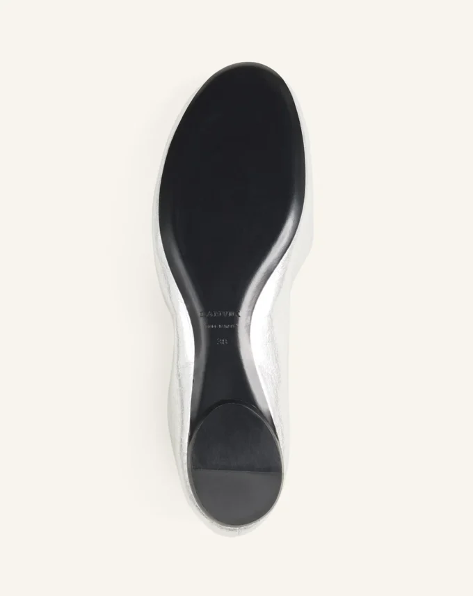 Die Ballerina-Ballerinas aus Metallic-Leder Die Ballerina-Ballerinas aus Metallic-Leder