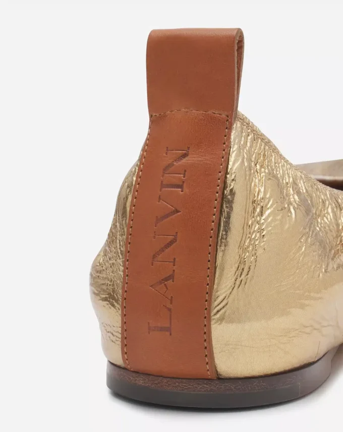 Die Ballerina-Ballerinas aus Metallic-Leder Die Ballerina-Ballerinas aus Metallic-Leder