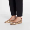 Die Ballerina-Ballerinas aus Metallic-Leder Die Ballerina-Ballerinas aus Metallic-Leder