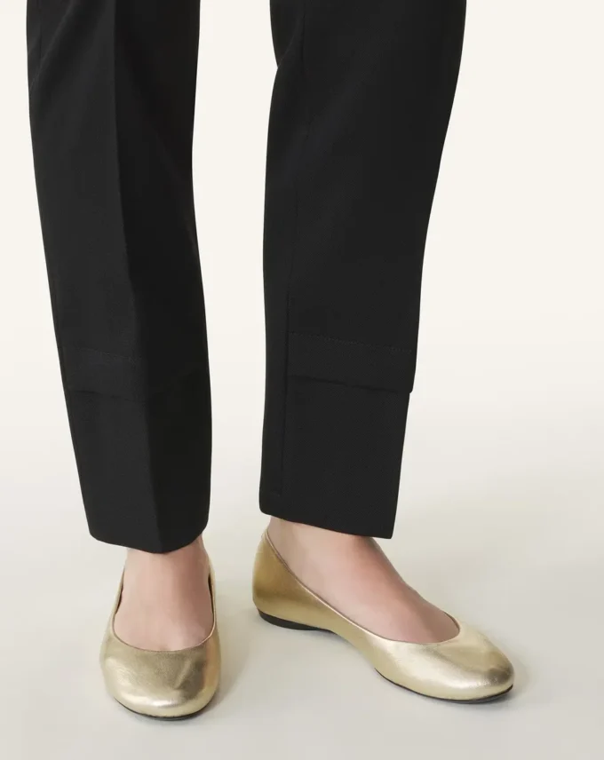 Die Ballerina-Ballerinas aus Metallic-Leder Die Ballerina-Ballerinas aus Metallic-Leder