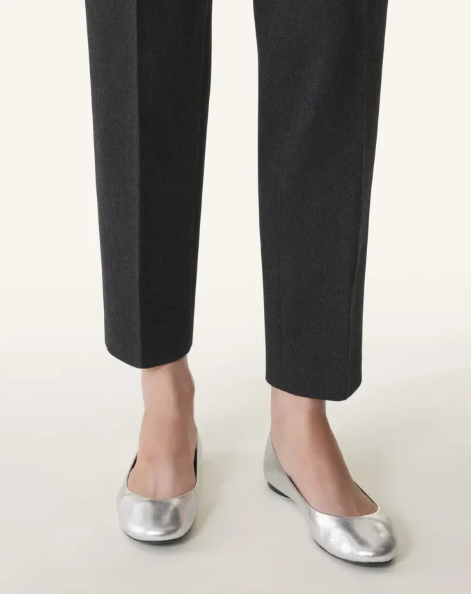 Die Ballerina-Ballerinas aus Metallic-Leder Die Ballerina-Ballerinas aus Metallic-Leder