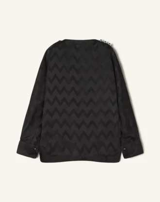 Fließendes Oberteil aus Jacquard-Viskose