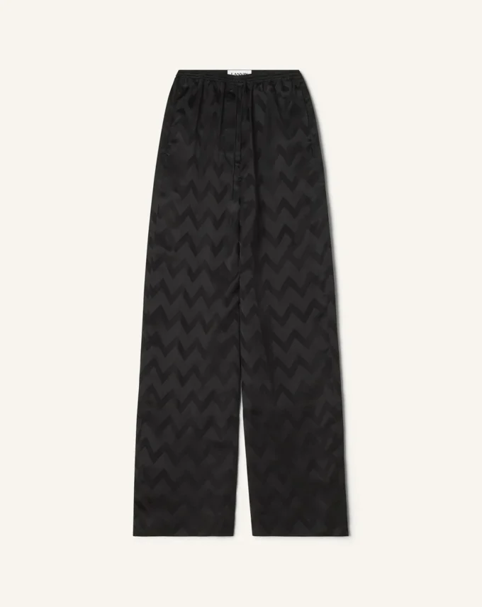 Flüssige Hose aus Jacquard-Viskose Flüssige Hose aus Jacquard-Viskose
