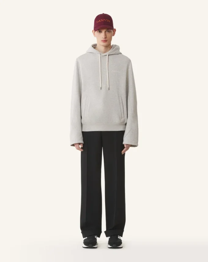 Kapuzenpullover aus Baumwollfleece und Kaschmir