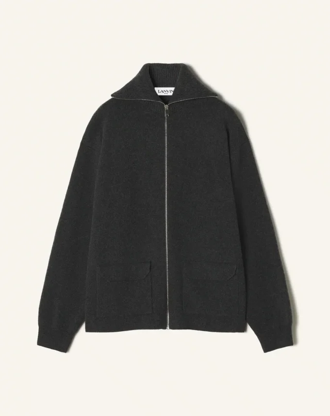 Kaschmir-Strickjacke mit Reißverschluss Kaschmir-Strickjacke mit Reißverschluss