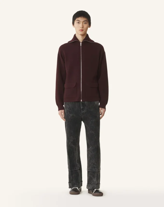 Kaschmir-Strickjacke mit Reißverschluss Kaschmir-Strickjacke mit Reißverschluss