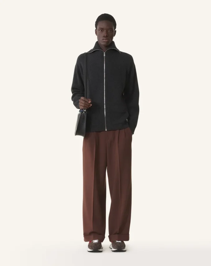 Kaschmir-Strickjacke mit Reißverschluss Kaschmir-Strickjacke mit Reißverschluss