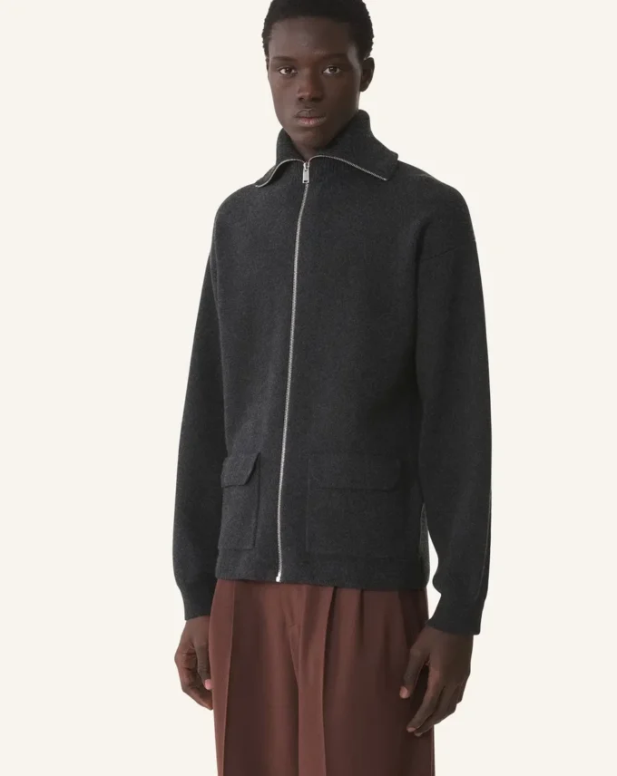 Kaschmir-Strickjacke mit Reißverschluss Kaschmir-Strickjacke mit Reißverschluss