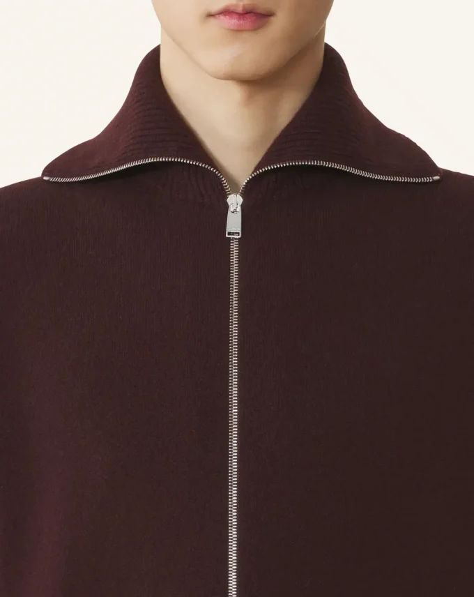 Kaschmir-Strickjacke mit Reißverschluss Kaschmir-Strickjacke mit Reißverschluss