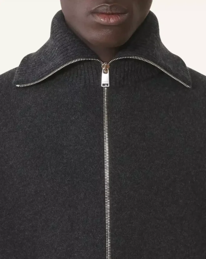 Kaschmir-Strickjacke mit Reißverschluss Kaschmir-Strickjacke mit Reißverschluss