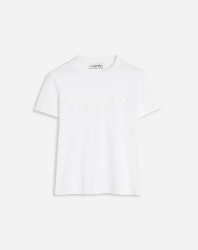 Klassisch geschnittenes Lanvin-T-Shirt mit Stickerei Klassisch geschnittenes Lanvin-T-Shirt mit Stickerei