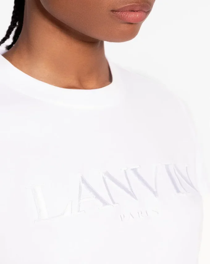 Klassisch geschnittenes Lanvin-T-Shirt mit Stickerei Klassisch geschnittenes Lanvin-T-Shirt mit Stickerei