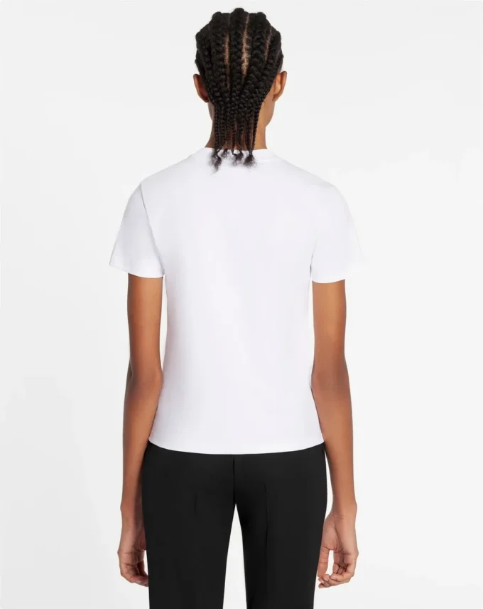 Klassisch geschnittenes Lanvin-T-Shirt mit Stickerei Klassisch geschnittenes Lanvin-T-Shirt mit Stickerei