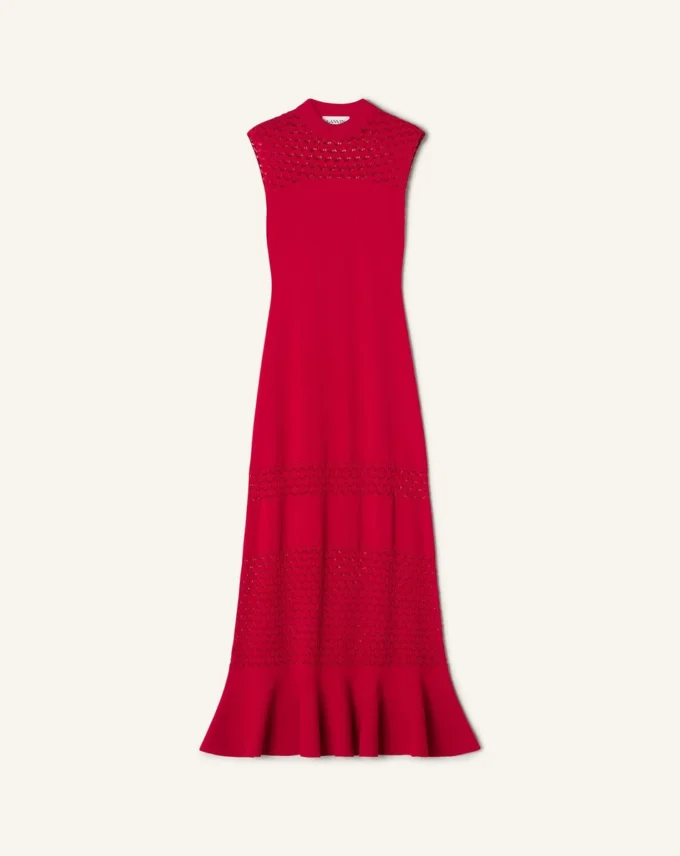 Kleid mit Spitzendetails aus Viskose Kleid mit Spitzendetails aus Viskose