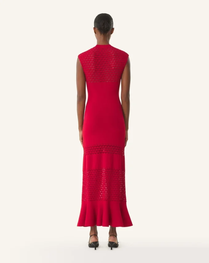Kleid mit Spitzendetails aus Viskose Kleid mit Spitzendetails aus Viskose