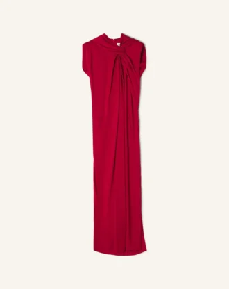 Langes geknotetes Kleid aus Satin