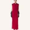 Langes geknotetes Kleid aus Satin