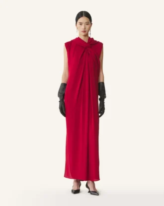 Langes geknotetes Kleid aus Satin