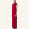Langes geknotetes Kleid aus Satin