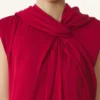 Langes geknotetes Kleid aus Satin