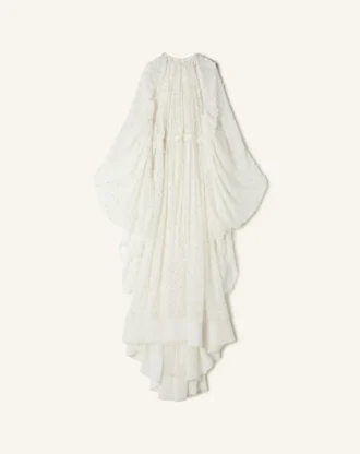 Langes Kleid aus Plumetis-Seide