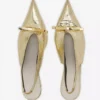 Lanvin Bow Slingback Pumps aus geknittertem Metallic-Leder Lanvin Bow Slingback Pumps aus geknittertem Metallic-Leder