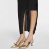 Lanvin Bow Slingback Pumps aus geknittertem Metallic-Leder Lanvin Bow Slingback Pumps aus geknittertem Metallic-Leder