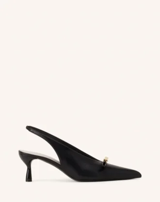 Lanvin Bow Slingback Pumps aus Leder Lanvin Bow Slingback Pumps aus Leder