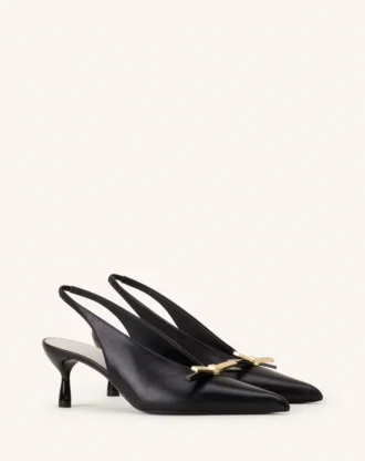 Lanvin Bow Slingback Pumps aus Leder Lanvin Bow Slingback Pumps aus Leder