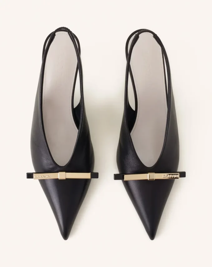 Lanvin Bow Slingback Pumps aus Leder