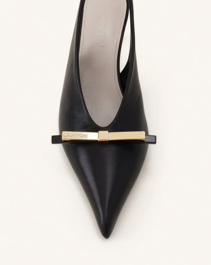 Lanvin Bow Slingback Pumps aus Leder