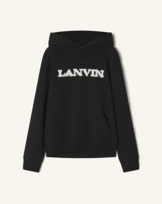 Lanvin Hoodie aus Baumwolle und Lammfell